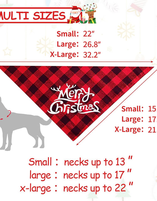 Load image into Gallery viewer, 2 Pack Dog Bandana Christmas Classic Buffalo Plaid Pets Scarf Triangle Bibs Kerchief Set Pet Costume Accessories Decoration for Small Medium Large Dogs Cats Pets (Large)
