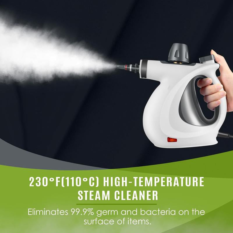Pressurized Handheld Steam Cleaner & Rechargeable Spin Scrubber
