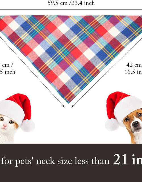 Load image into Gallery viewer, 12 Piece Dog Bandanas Plaid Dog Scarf Pet Triangle Bibs Adjustable Accessories Bulk Kerchief Buffalo Plaid Bandanas Decor for Small or Medium Cat Dog Pet (Lattice Graphic)
