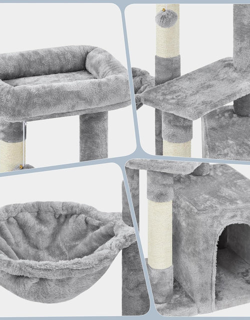 Load image into Gallery viewer, Cat Tree 34In Cat Tower Plush Cover with Condo, Platform &amp; Basket for Indoor Kittens, Cat Furniture Activity Tree
