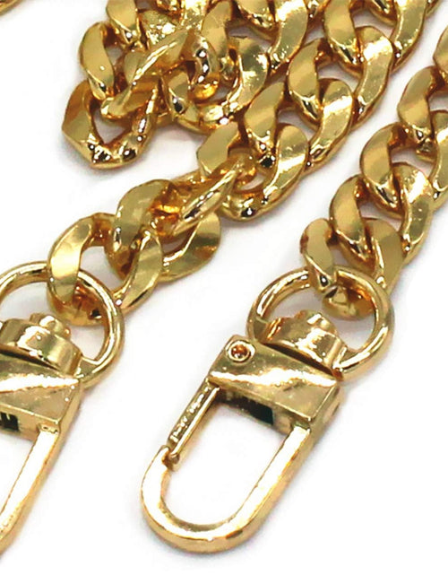 Load image into Gallery viewer, DIY Iron Flat Chain Strap Handbag Chains Purse Chain Straps Shoulder Cross Body Replacement Straps with Metal Buckles (47", Gold)
