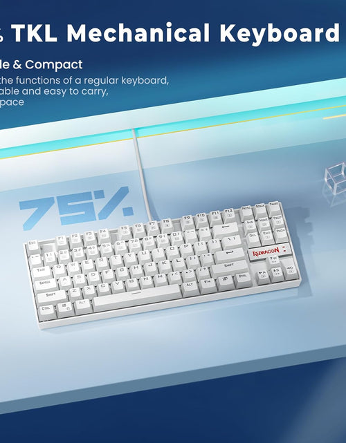 Load image into Gallery viewer, K552P Mechanical Gaming Keyboard TKL with 18 Backlight Modes, Hot-Swappable Red Switches, 87-Key Compact Ergonomic Design, N-Key Rollover &amp; Software Programmable Macro - RGB, White
