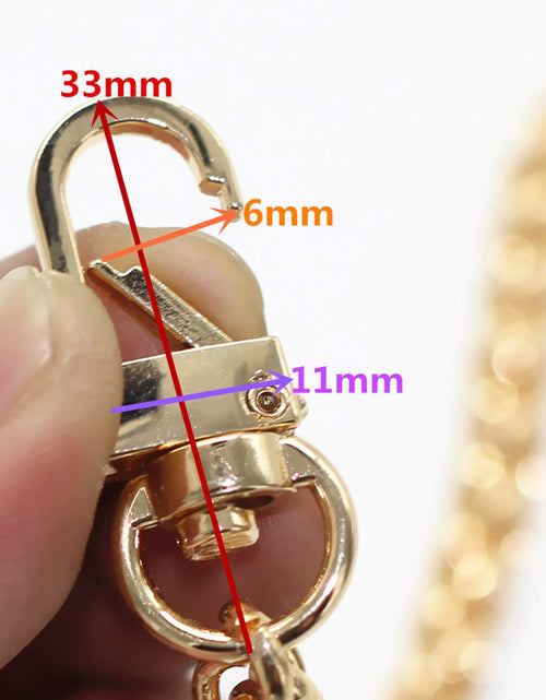 Load image into Gallery viewer, DIY Iron Flat Chain Strap Handbag Chains Purse Chain Straps Shoulder Cross Body Replacement Straps with Metal Buckles (47", Gold)
