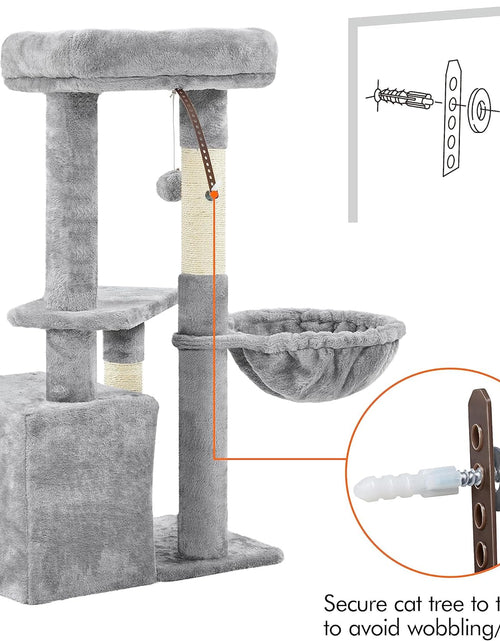 Load image into Gallery viewer, Cat Tree 34In Cat Tower Plush Cover with Condo, Platform &amp; Basket for Indoor Kittens, Cat Furniture Activity Tree
