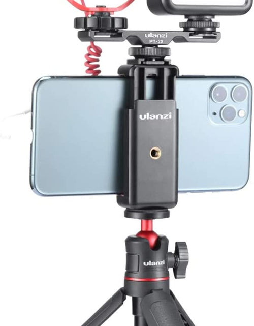 Load image into Gallery viewer, ST-07 Phone Tripod Mount with Cold Shoe Mount for Microphone LED Video Light 1/4'' Tripod Screw for Iphone 11/Pro/Pro Max XS Max XR X 8 7 plus Samsung Galaxy Oneplus Google Pixel Vlog Vlogging
