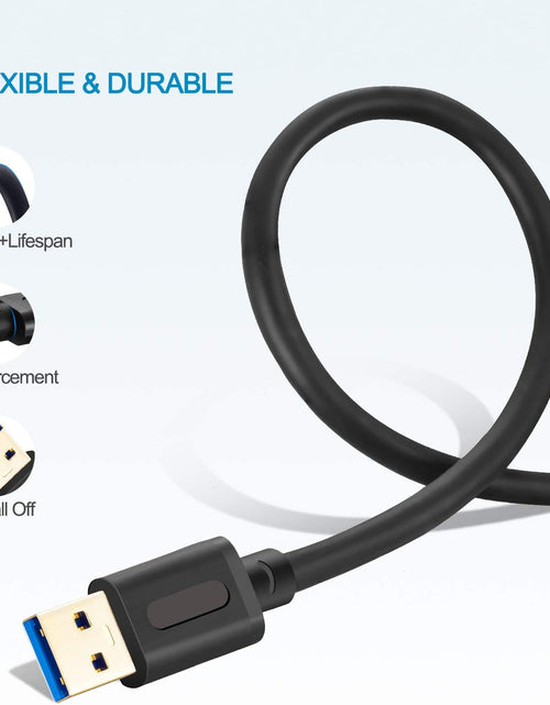 Load image into Gallery viewer, USB 3.0 Male to Male Cable 6Ft,Usb to USB Cable with Gold-Plated Connector for Hard Drive Enclosures, DVD Player, Laptop Cooler (6Ft/1.8M)
