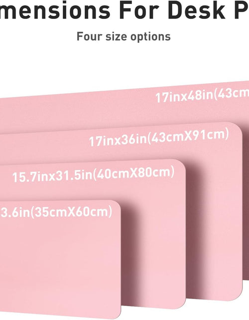 Load image into Gallery viewer, Leather Desk Pad Protector, Mouse Pad, Office Desk Mat, Non-Slip PU Leather Desk Blotter, Laptop Desk Pad, Waterproof Desk Writing Pad for Office and Home (31.5" X 15.7", Fairy Pink)
