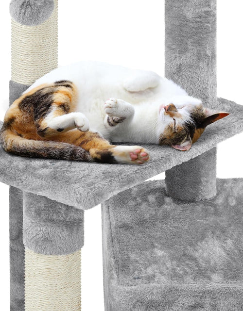 Load image into Gallery viewer, Cat Tree 34In Cat Tower Plush Cover with Condo, Platform &amp; Basket for Indoor Kittens, Cat Furniture Activity Tree

