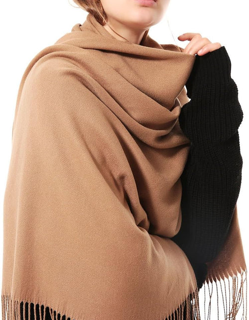 Load image into Gallery viewer, Womens Thick Soft Pashmina Shawl Wrap Scarf Warm Solid Color Stole
