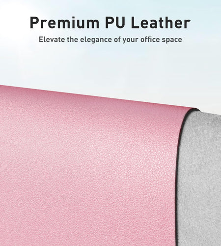 Leather Desk Pad Protector, Mouse Pad, Office Desk Mat, Non-Slip PU Leather Desk Blotter, Laptop Desk Pad, Waterproof Desk Writing Pad for Office and Home (31.5" X 15.7", Fairy Pink)