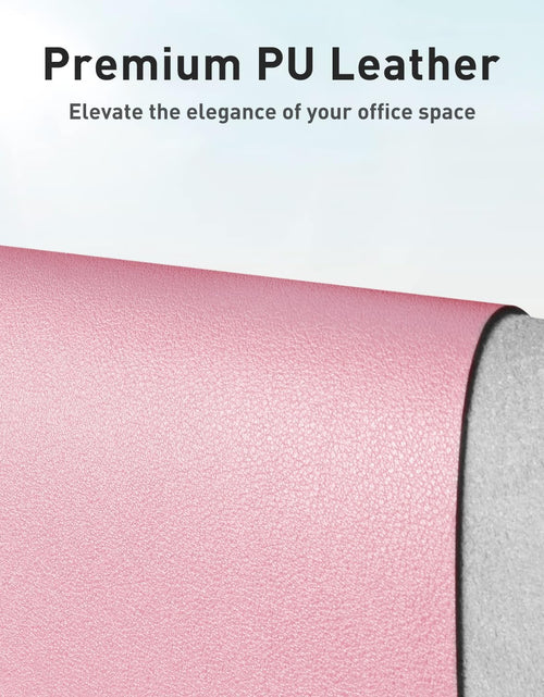 Load image into Gallery viewer, Leather Desk Pad Protector, Mouse Pad, Office Desk Mat, Non-Slip PU Leather Desk Blotter, Laptop Desk Pad, Waterproof Desk Writing Pad for Office and Home (31.5" X 15.7", Fairy Pink)

