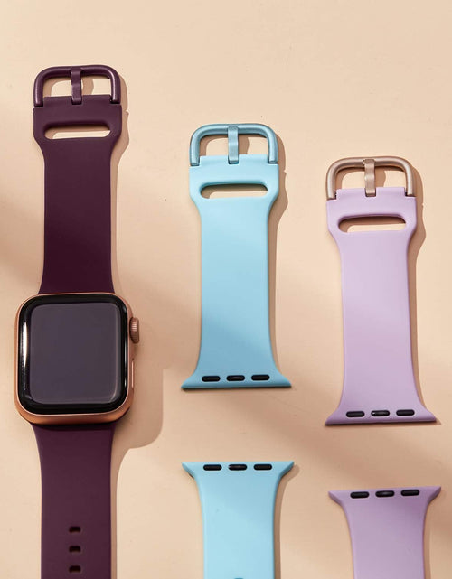 Load image into Gallery viewer, Adepoy Compatible with Apple Watch Bands 45Mm 44Mm 42Mm, Soft Silicone Sport Wristbands Replacement Strap with Classic Clasp for Iwatch Series SE 7 6 5 4 3 2 1 for Women Men, Lavender 42/44/45Mm
