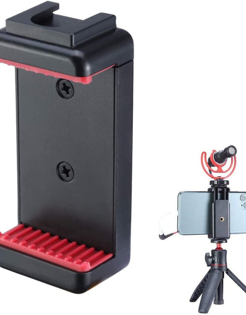 Load image into Gallery viewer, ST-07 Phone Tripod Mount with Cold Shoe Mount for Microphone LED Video Light 1/4'' Tripod Screw for Iphone 11/Pro/Pro Max XS Max XR X 8 7 plus Samsung Galaxy Oneplus Google Pixel Vlog Vlogging
