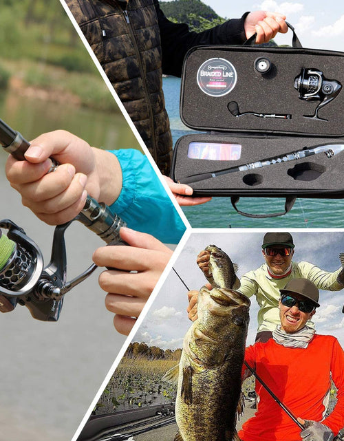 Load image into Gallery viewer, Fishing Rod Reel Combo with Telescopic Fishing Pole Spinning Reel Carrier Bag for Travel Saltwater Freshwater Fishing
