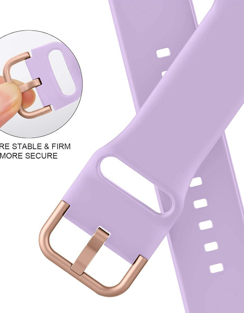 Load image into Gallery viewer, Adepoy Compatible with Apple Watch Bands 45Mm 44Mm 42Mm, Soft Silicone Sport Wristbands Replacement Strap with Classic Clasp for Iwatch Series SE 7 6 5 4 3 2 1 for Women Men, Lavender 42/44/45Mm
