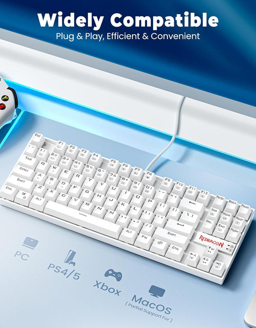Load image into Gallery viewer, K552P Mechanical Gaming Keyboard TKL with 18 Backlight Modes, Hot-Swappable Red Switches, 87-Key Compact Ergonomic Design, N-Key Rollover &amp; Software Programmable Macro - RGB, White
