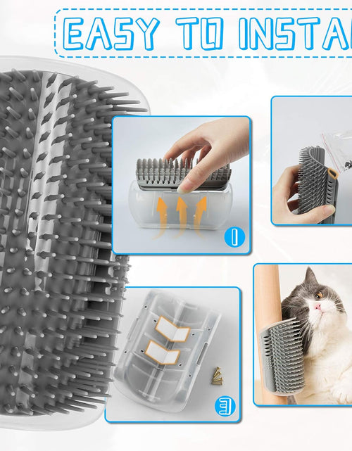 Load image into Gallery viewer, 2 Pack Wall Corner Cat Groomer, Massage Combs for Short &amp; Long Fur - Face Scratcher and Softer Massager Toy for Kittens and Puppies
