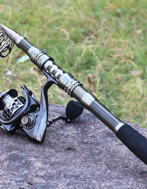 Load image into Gallery viewer, Fishing Rod Reel Combo with Telescopic Fishing Pole Spinning Reel Carrier Bag for Travel Saltwater Freshwater Fishing
