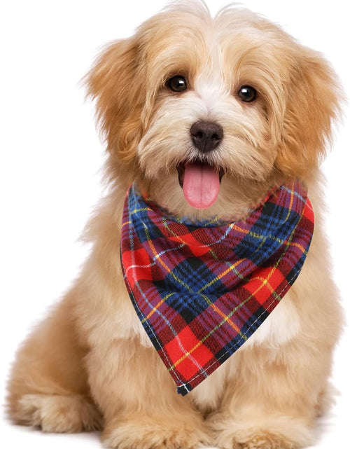 Load image into Gallery viewer, 12 Piece Dog Bandanas Plaid Dog Scarf Pet Triangle Bibs Adjustable Accessories Bulk Kerchief Buffalo Plaid Bandanas Decor for Small or Medium Cat Dog Pet (Lattice Graphic)
