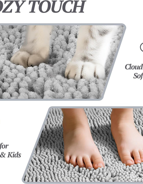 Load image into Gallery viewer, Cat Litter Mat, Litter Trapping Mat, 35"× 25" Cat Kitty Litter Rug with Waterproof Back, Super Soft for Cat'S Paws, Machine Washable, Grey

