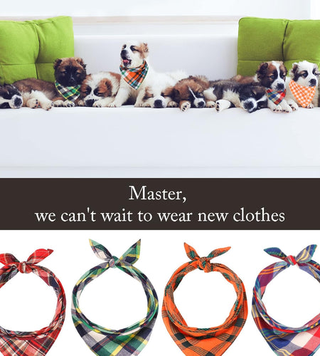 12 Piece Dog Bandanas Plaid Dog Scarf Pet Triangle Bibs Adjustable Accessories Bulk Kerchief Buffalo Plaid Bandanas Decor for Small or Medium Cat Dog Pet (Lattice Graphic)
