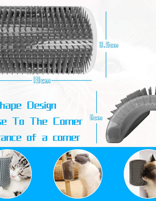 Load image into Gallery viewer, 2 Pack Wall Corner Cat Groomer, Massage Combs for Short &amp; Long Fur - Face Scratcher and Softer Massager Toy for Kittens and Puppies
