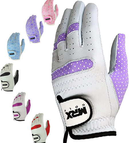 MRX Women Golf Glove Left Handed Golf Gloves Sweat Resistant Soft Cabretta Leather Regular Fit Women Golfer Glove