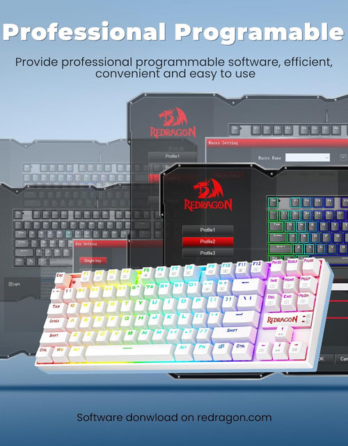 Load image into Gallery viewer, K552P Mechanical Gaming Keyboard TKL with 18 Backlight Modes, Hot-Swappable Red Switches, 87-Key Compact Ergonomic Design, N-Key Rollover &amp; Software Programmable Macro - RGB, White
